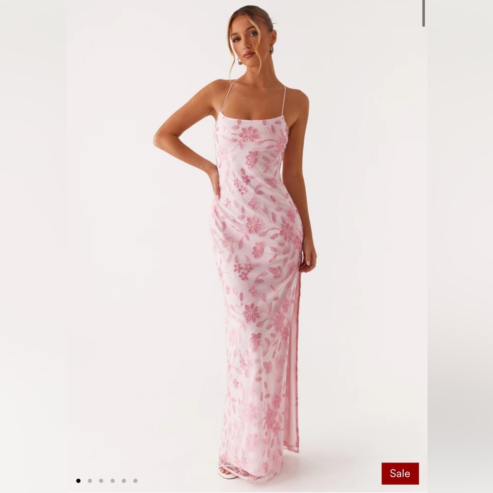 Peppermayo Pink Floral Backless Dress